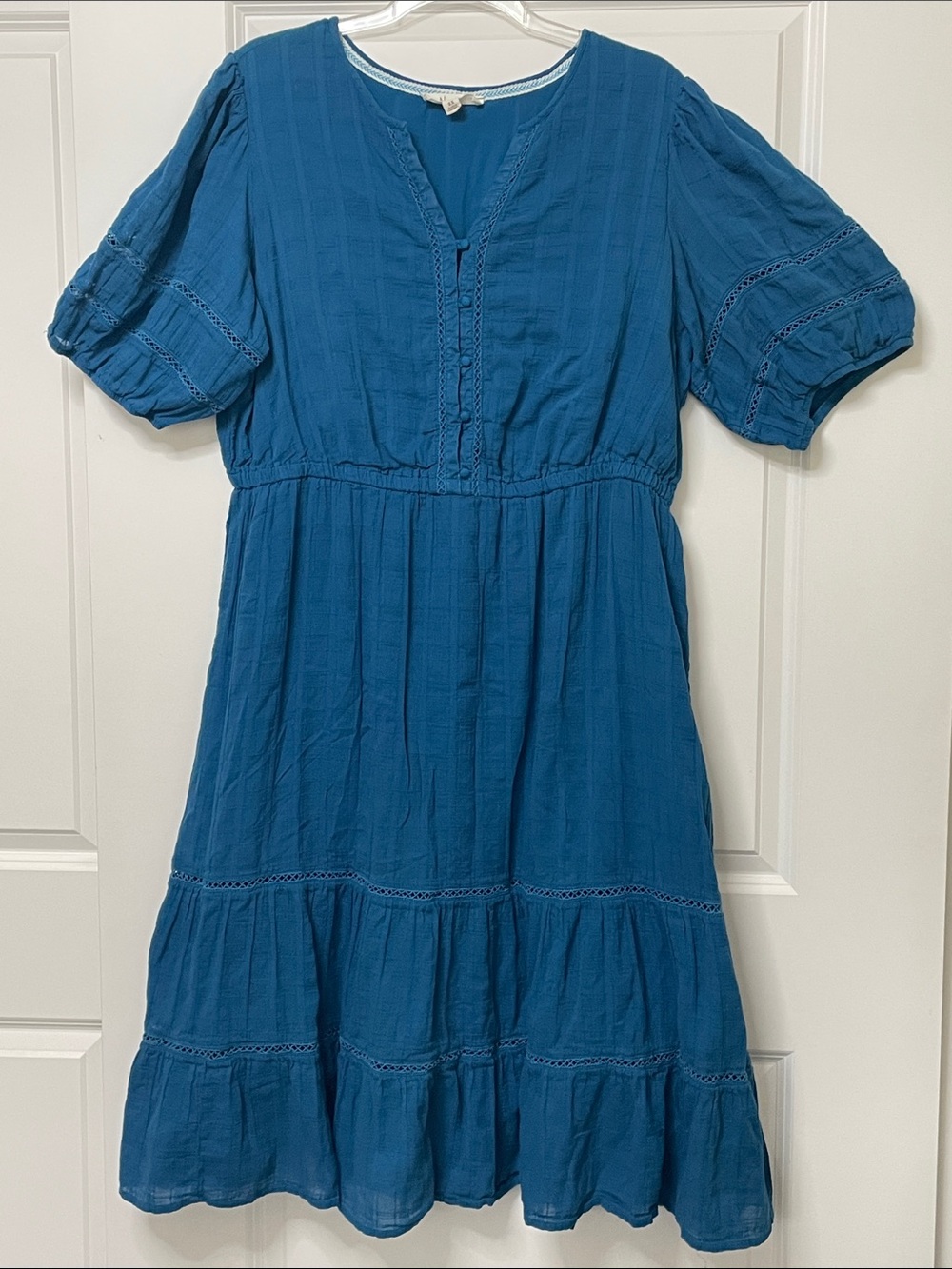 Nurture by Westbound Teal Boho Midi Dress 2X Tiered